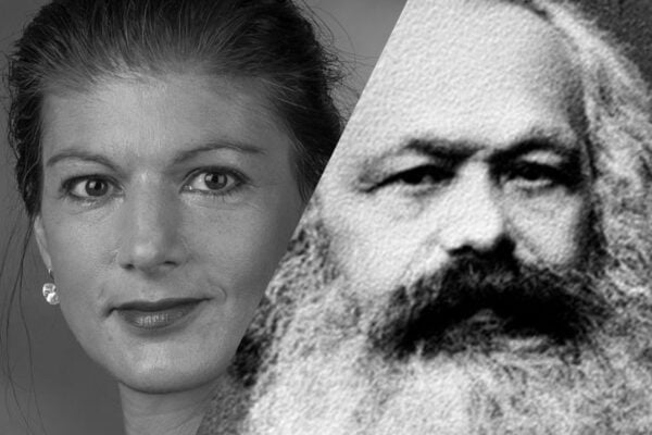 Sahra Wagenknecht und Karl Marx