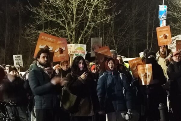 Protest gegen AfD in Berlin-Treptow