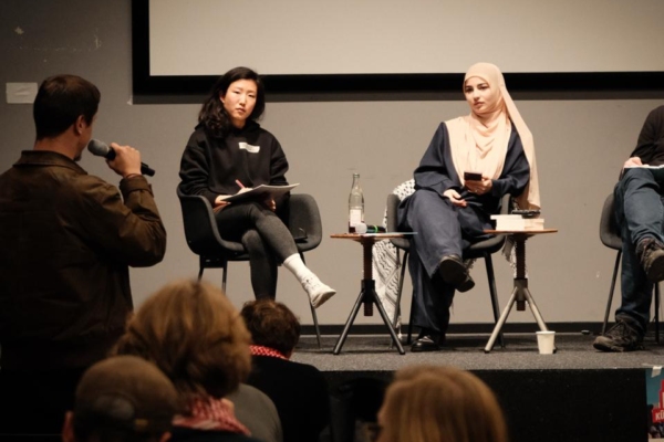 Ein Redebeitrag in der Veranstaltung zu Klimagerechtigkeit.