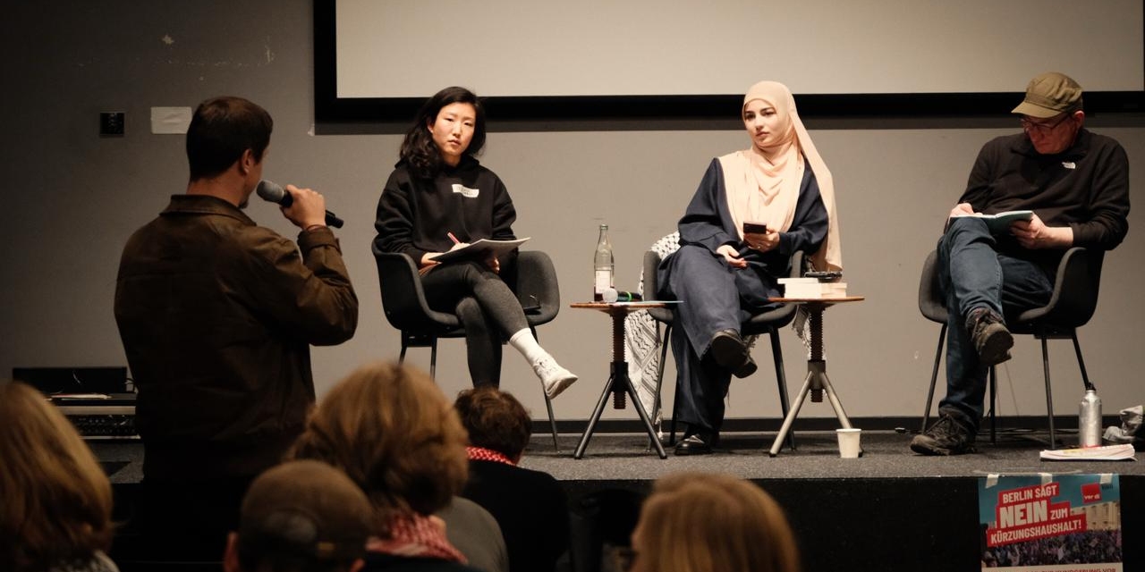 Ein Redebeitrag in der Veranstaltung zu Klimagerechtigkeit.