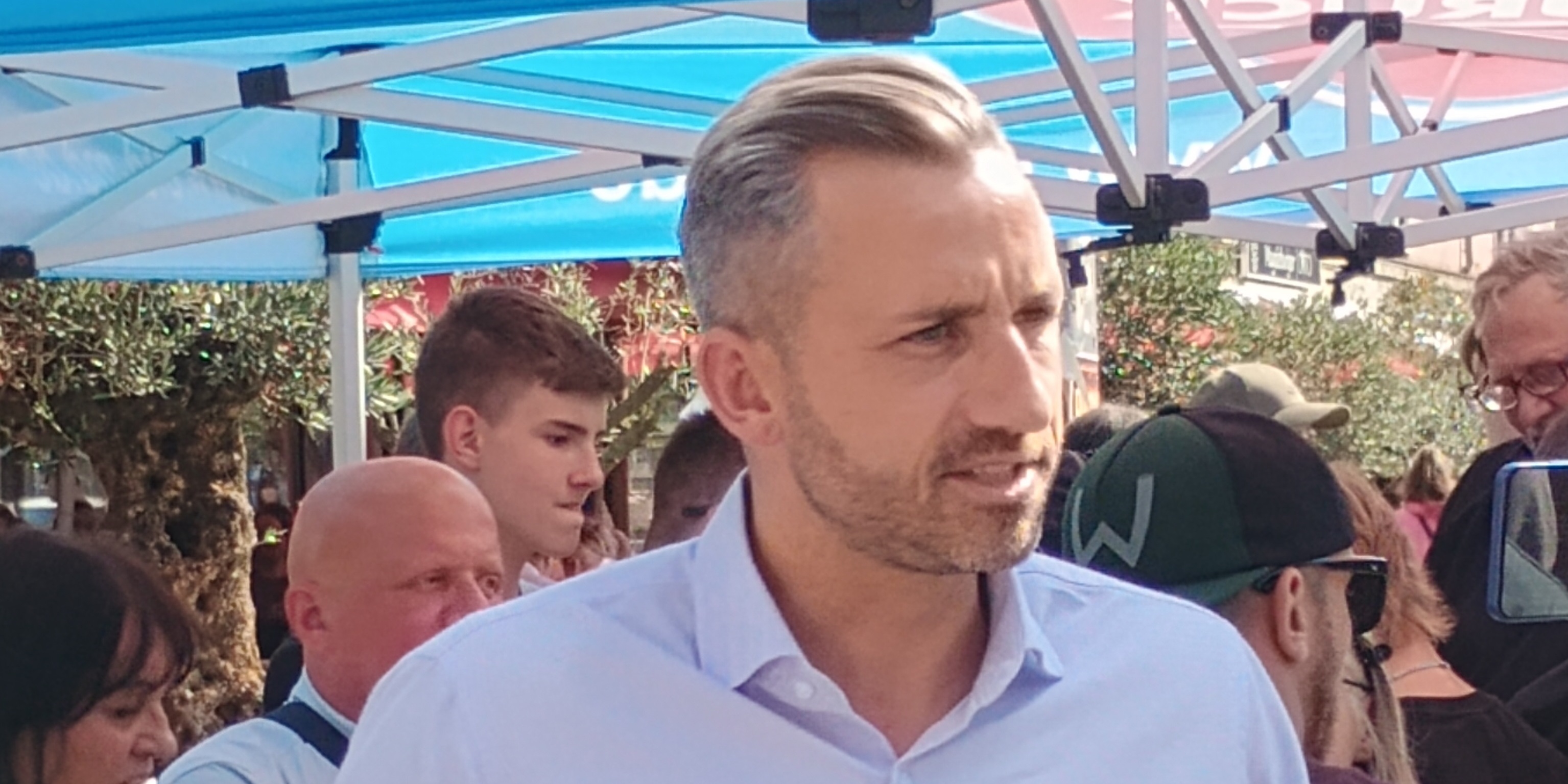 Wahlkampfauftritt von Ulrich Siegmund von der Nazi-AFD